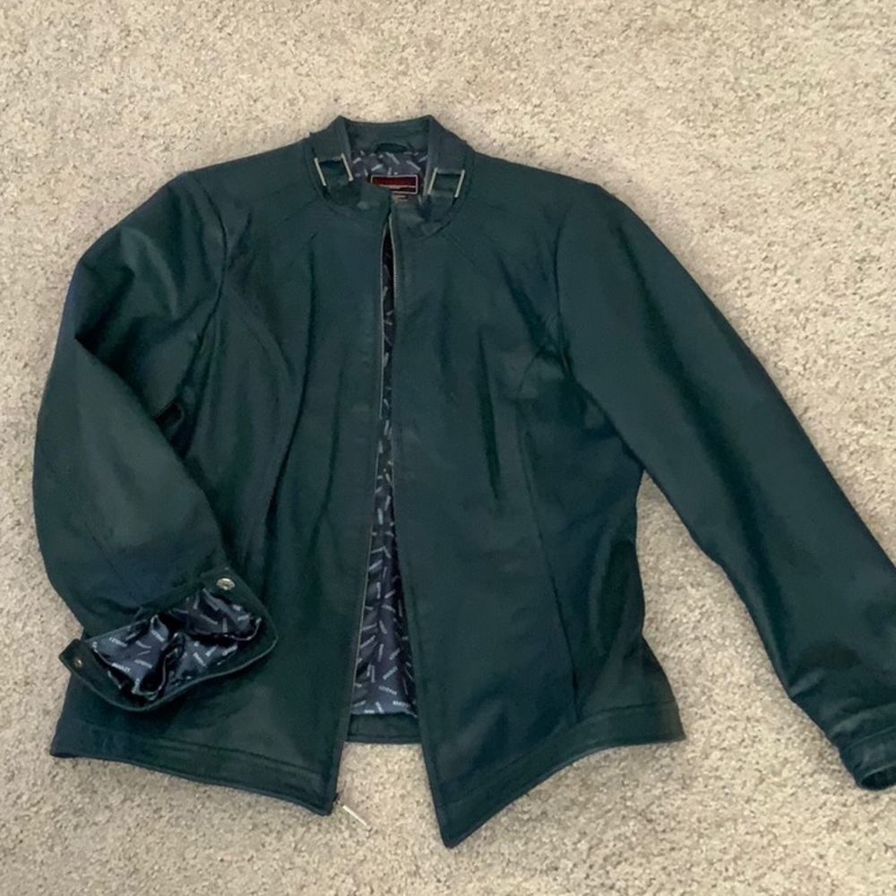 Bradley Bayou teal leather jacket